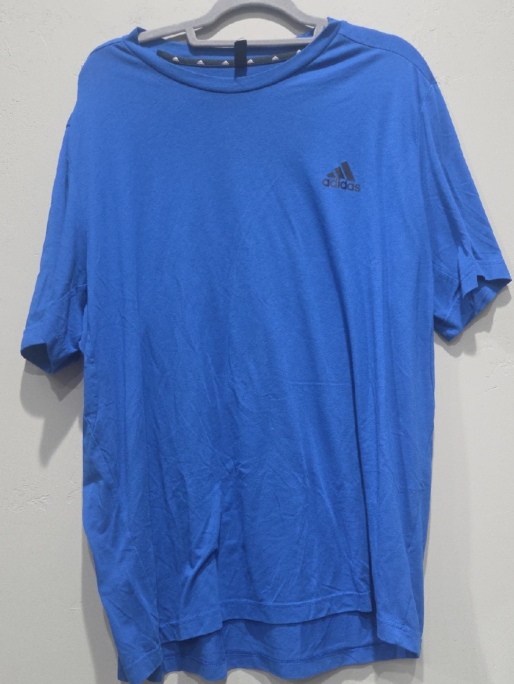 adidas Men’s Bright Blue Crew Neck Short Sleeve Tee
